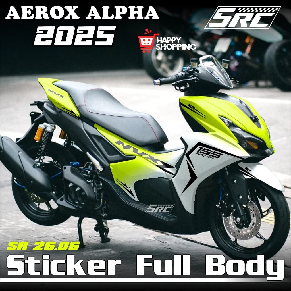 ล่าสุด Yamaha Aerox Alpha Turbo Full Body สติกเกอร์ 2025 2026 Aerox Alpha Turbo Decal สติกเกอร์ Racing กราฟิก Motif Aerox Alpha Racing Simple Aerox Alpha Racing SR 26.06