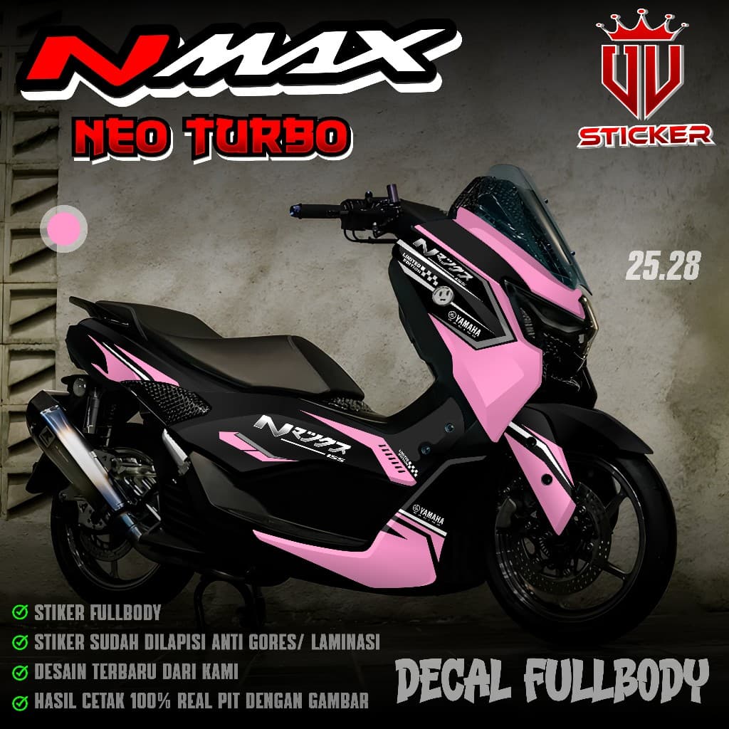 ใหม่ล่าสุด Decal Sticker NMAX NEO S TURBO Full Body ปี 2024 2025 2026 - Fullbody Decal Sticker Nmax New Gen 3 Minimalist Design Cool Simple Nmax Viral Lembayung UV 25.28