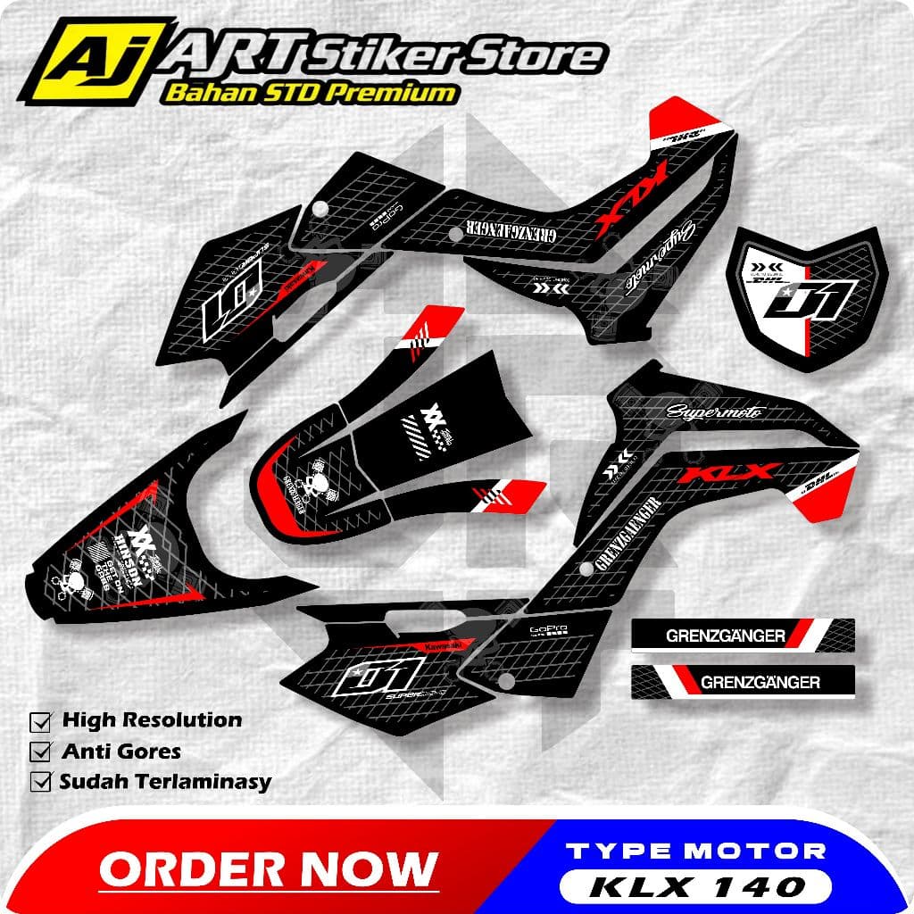 สติ๊กเกอร์ DECAL KAWASAKI KLX 140 - KAWASAKI KLX 140. AJR.RA.09