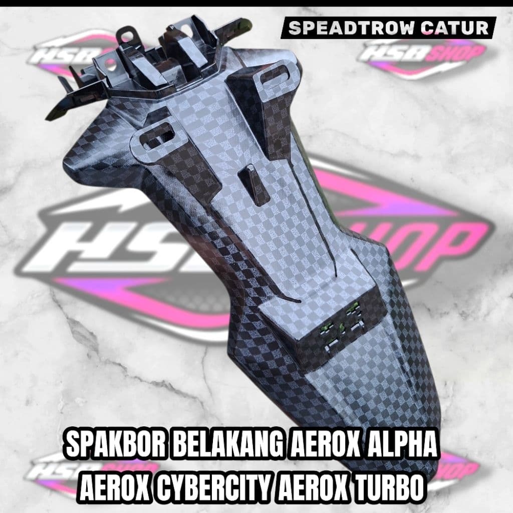 บังโคลนหลังคาร์บอนจุ่ม wtp motif เช่น astrow หมากรุก aerox alpha aerox turbo aerox cybercity original yamaha