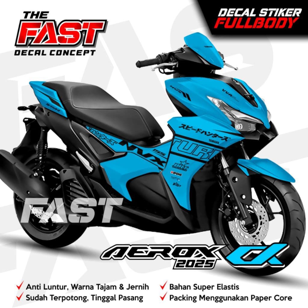 Yamaha Aerox CX Full Body รถจักรยานยนต์สติกเกอร์รูปลอก Simple Cool motif Aerox Full Body สติกเกอร์กันน้ํา Cod มี Aerox Striping