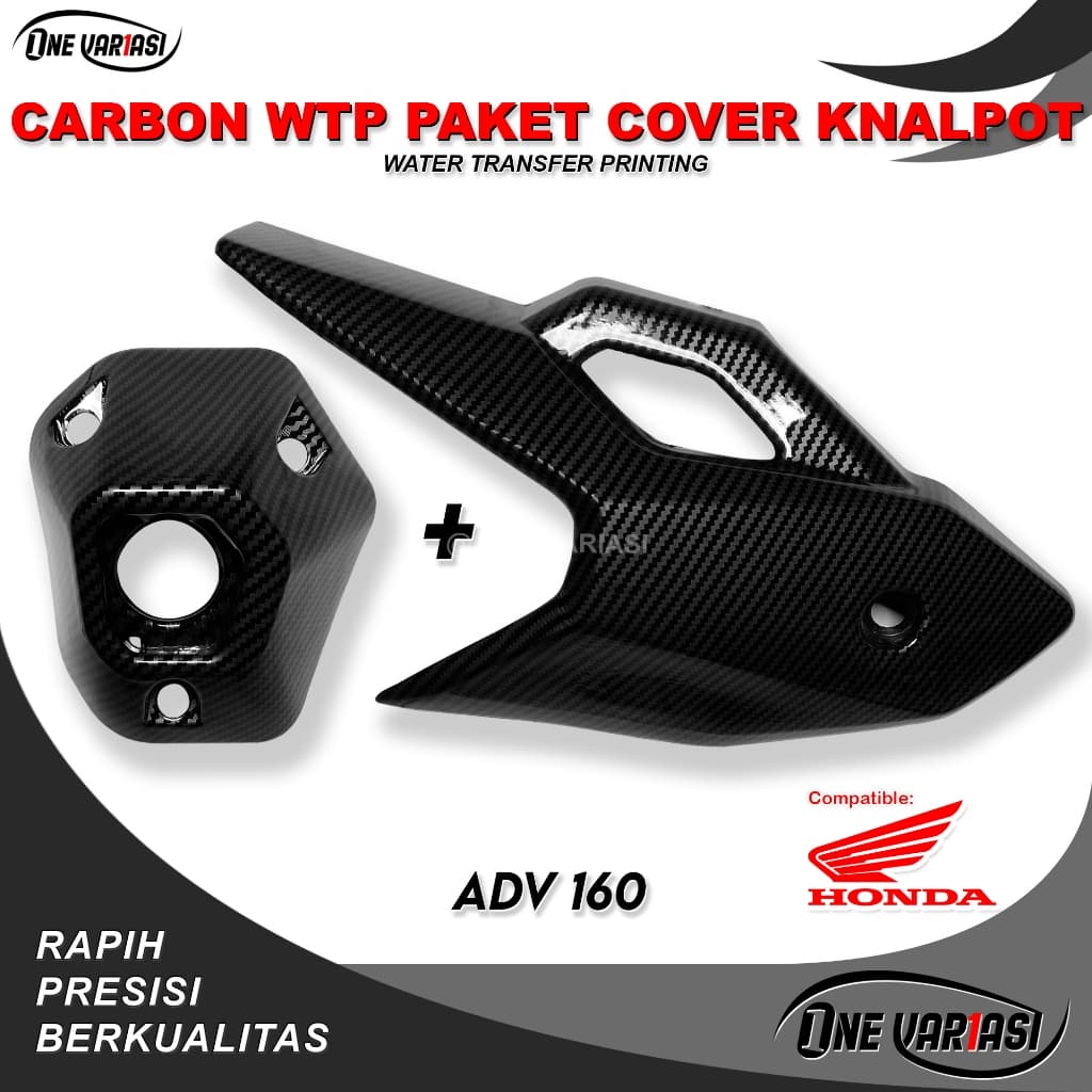 แพ็คเกจคาร์บอน 2PCS ADV 150 ADV 160 คาร์บอน EXHAUST SHIELD COVER + คาร์บอน EXHAUST MUFFLER HONDA ADV 150 ADV 160 คาร์บอน FORGED SHIELD + MUFFLER