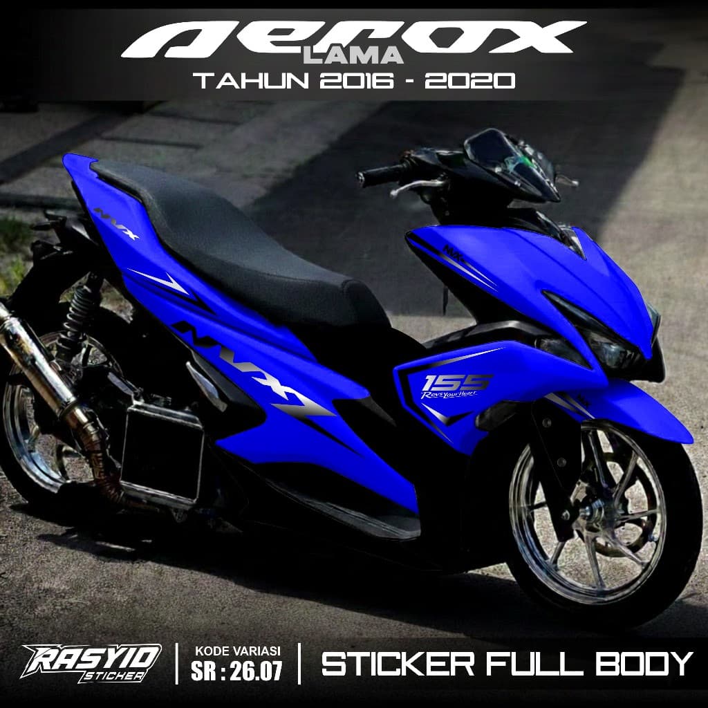 ล่าสุดสติกเกอร์เต็มตัว Yamaha Aerox Old VVA ปี 2016 2017 2018 2019 2020 เก่า Aerox สติกเกอร์ Full Body Simple Racing Motif Aerox Old Racing Aerox Old Racing Graphic SR 26.07