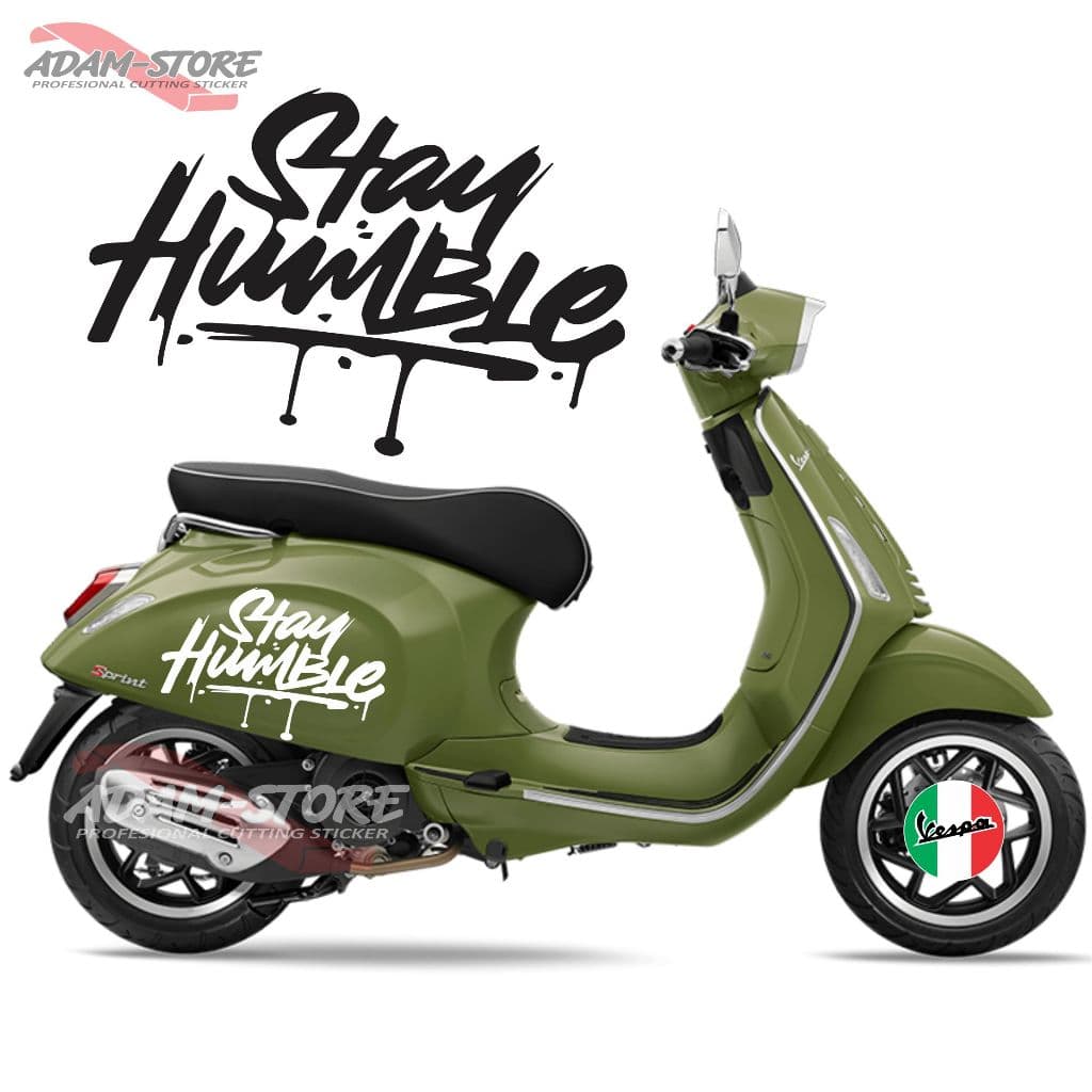 สติ๊กเกอร์ติดมอเตอร์ไซค์ Vespa Sprint 150 / StayHumble Sticker / Vespa Piaggio Sticker - VS81