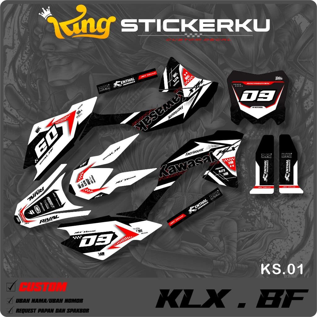 สติ๊กเกอร์ DECAL KAWASAKI KLX BF CRF BOARD - KAWASAKI KLX BF/G/L. KS.01