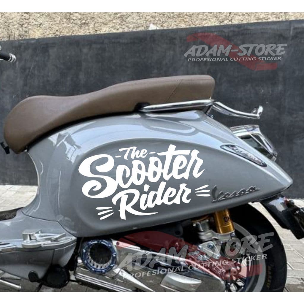 สติ๊กเกอร์ติดมอเตอร์ไซค์ Vespa / The Scooter Rider Vespa Sticker / Vespa Matic / Vespa Primavera Piaggio - VK8