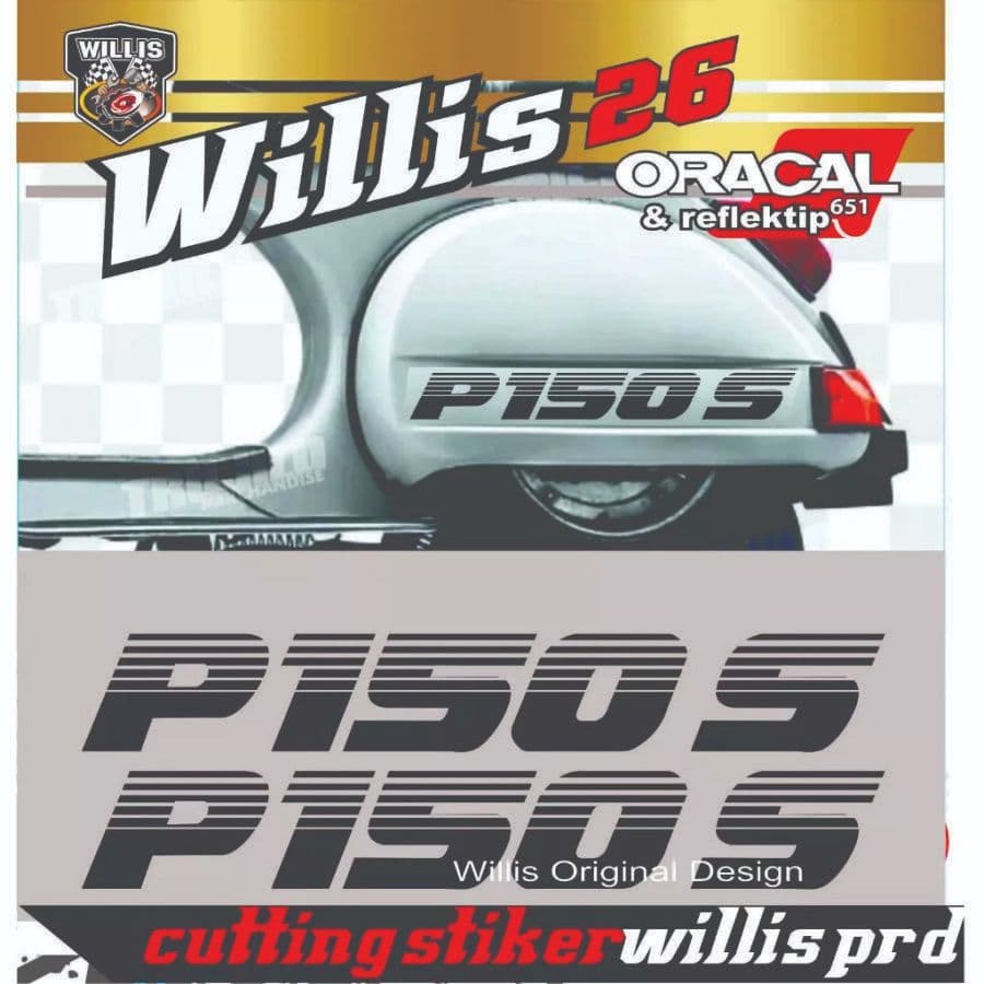สติ๊กเกอร์ตัดสติ๊กเกอร์ VESPA 2-STOKE UNIVERSAL PX PS STYLE STRIPING VESPA P150 S ใหม่ล่าสุด