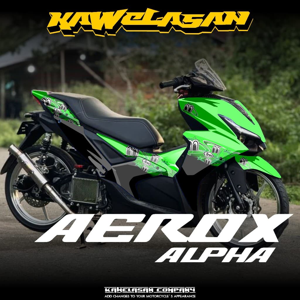 ล่าสุด Yamaha Aerox Alpha Turbo Full Body สติกเกอร์ 2025-2026 Aerox Alpha Turbo Decal สติกเกอร์การ์ตูน Motif สไตล์ Aerox Alpha Yamaha KS.08