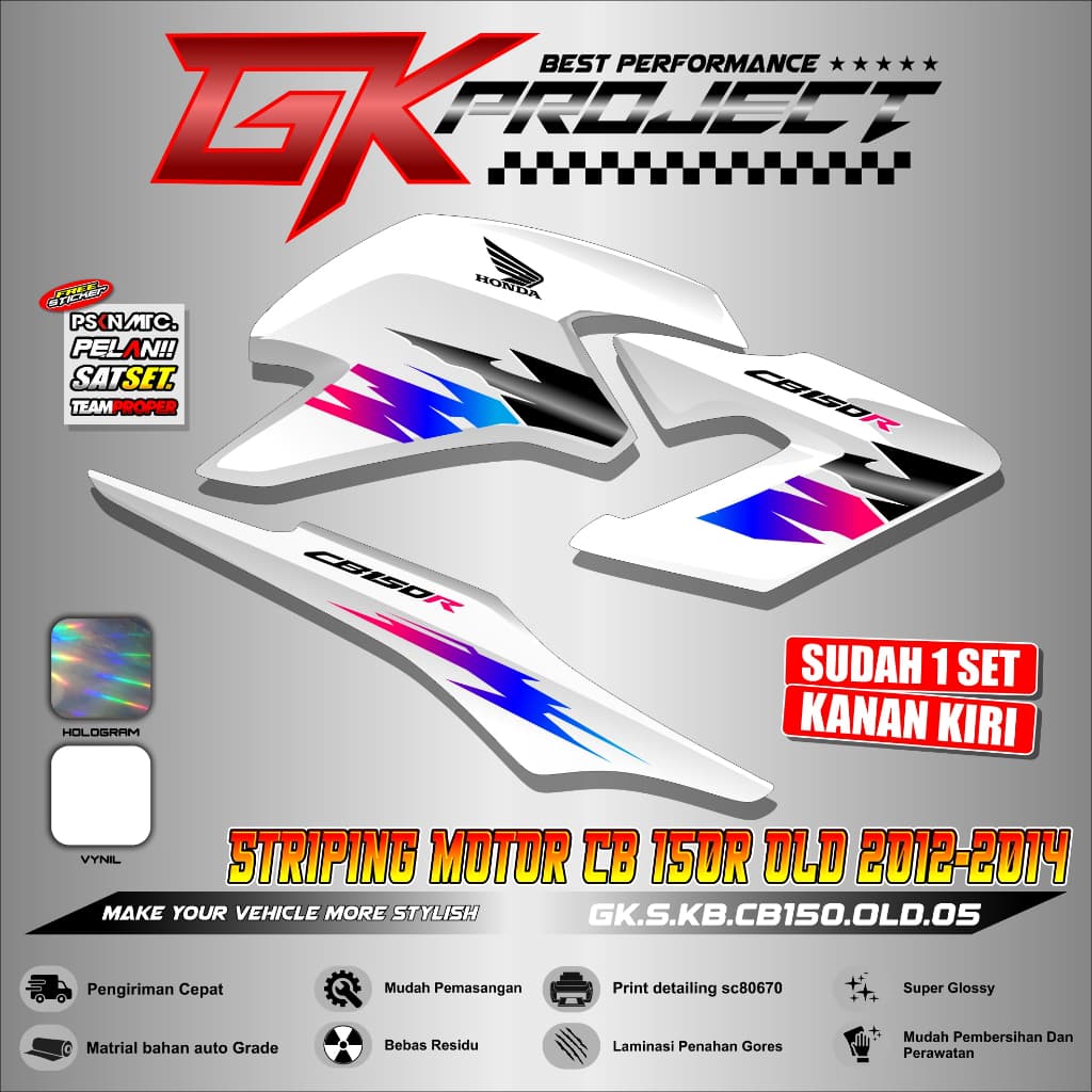 CB 150R OLD Variation สติ๊กเกอร์ CB 150R Striping | สติ๊กเกอร์รูปลอก Striping Variation HONDA CB 150R 2012-2014 GK 05 MOTORCYCLE