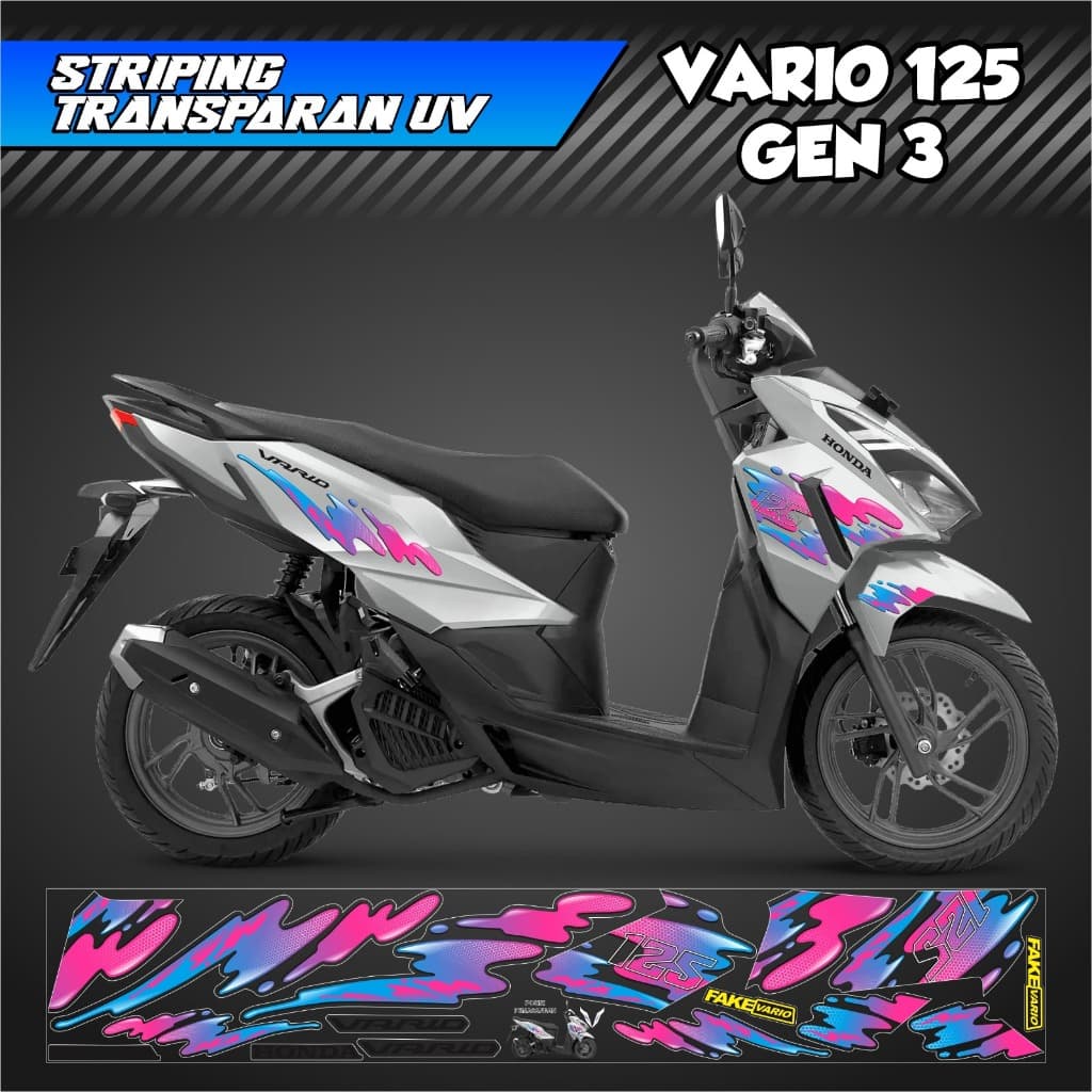 HONDA VARIO 125 LED NEW GEN 3 STRIPING STICKER SIMPLE KALCER MOTIF VARIATION / HONDA CLICK 125 ใหม่
