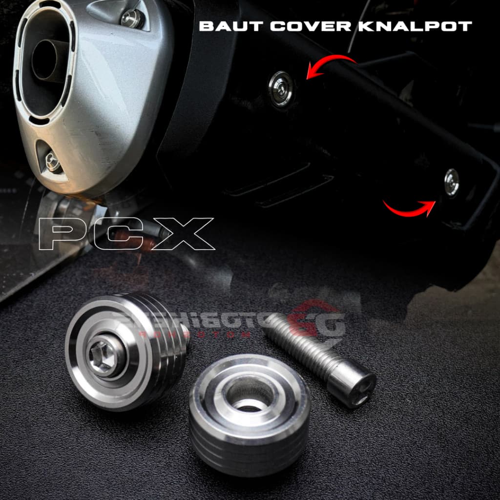 Original HENG ฝาครอบท่อไอเสียด้านข้างสแตนเลส Bosh Bolt SET สําหรับ PCX 160 Vario 160