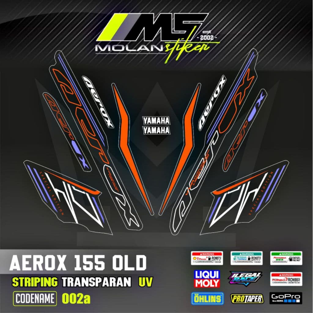 Decal สติกเกอร์ Striping Variation โปร่งใส Uv Aerox Old Cyber City Aerox 155 Gen 1 2016-2019 Aerox V1 Nvx V1 Aerox Lama Yamaha Aerox Vva Abs Nvx 155 เก่า Decal Aerox โปร่งใสสติกเกอร์ Aerox โปร่งใสเก่า