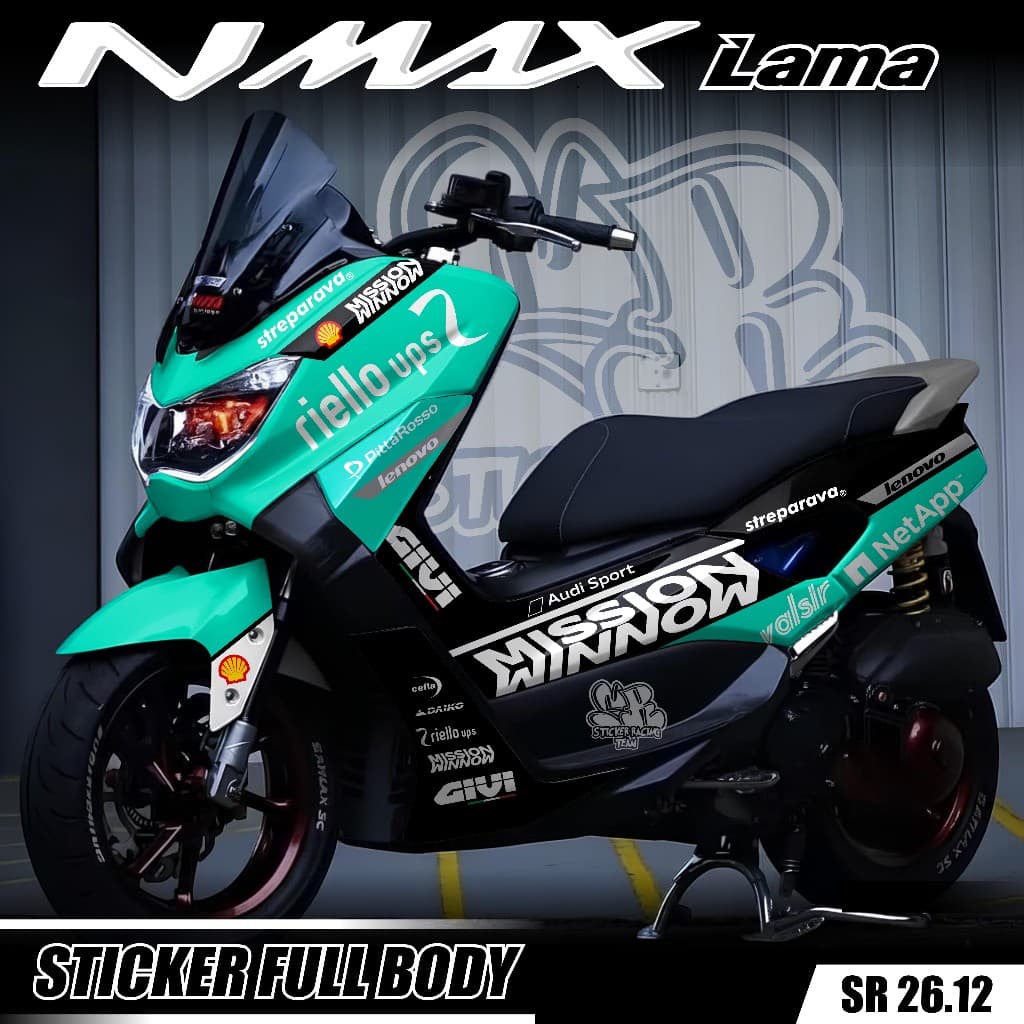 ล่าสุด Full Body Decal สติกเกอร์ Yamaha Nmax เก่าปี 2016 2017 2018 2019 Full Body สติกเกอร์ Nmax Old Motif Mission Racing Nmax Old Design Mission Racing SR 26.12