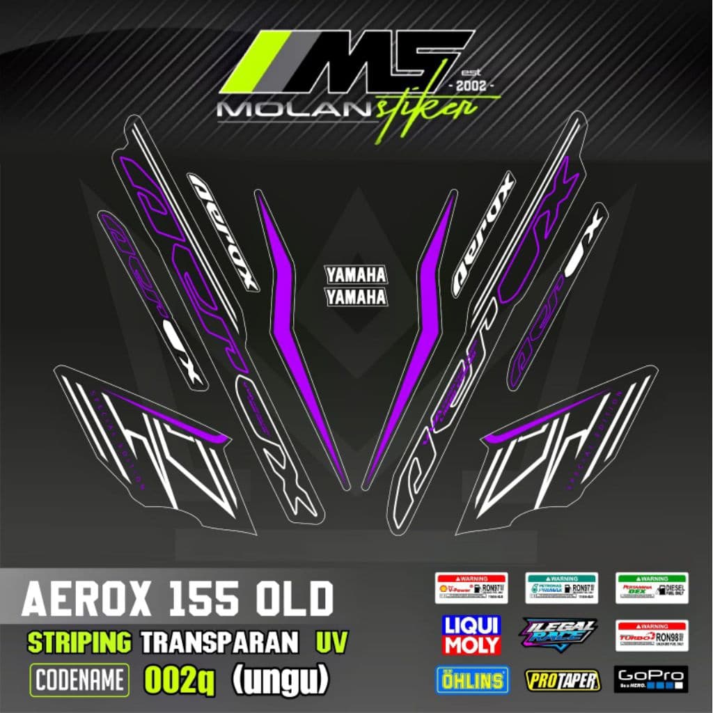 Decal สติกเกอร์ Striping Variation โปร่งใส Uv Aerox Old Cyber City Aerox 155 Gen 1 2016-2019 Aerox V1 Nvx V1 Aerox Lama Yamaha Aerox Vva Abs Nvx 155 เก่า Decal Aerox โปร่งใสสติกเกอร์ Aerox โปร่งใสเก่า11