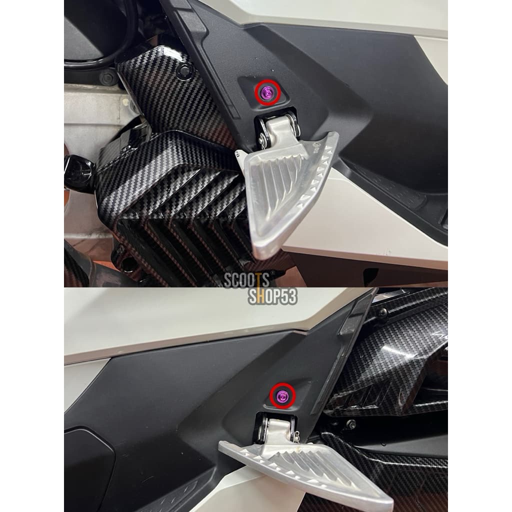 GR5 ชุดโบลต์ไทเทเนียม ฝาครอบพักเท้า / ฝาครอบขั้นเท้า pcx 160