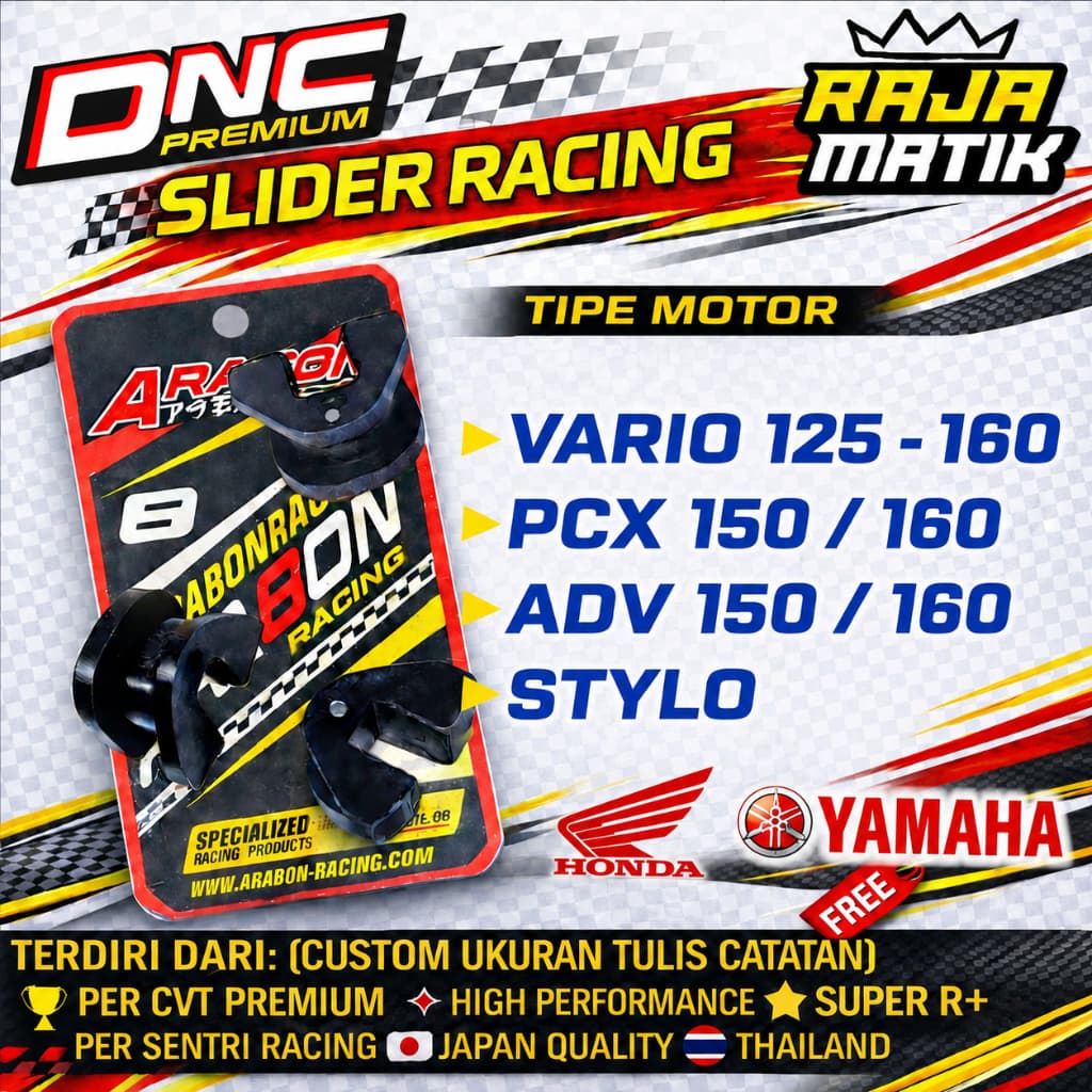 ชิ้นสไลด์ CVT Vario 125 LED Vario 160 Vario 150 PCX 150 PCX 160 ADV 150 ADV 160 - สไลเดอร์ยาง House Roller DNC Racing NAD