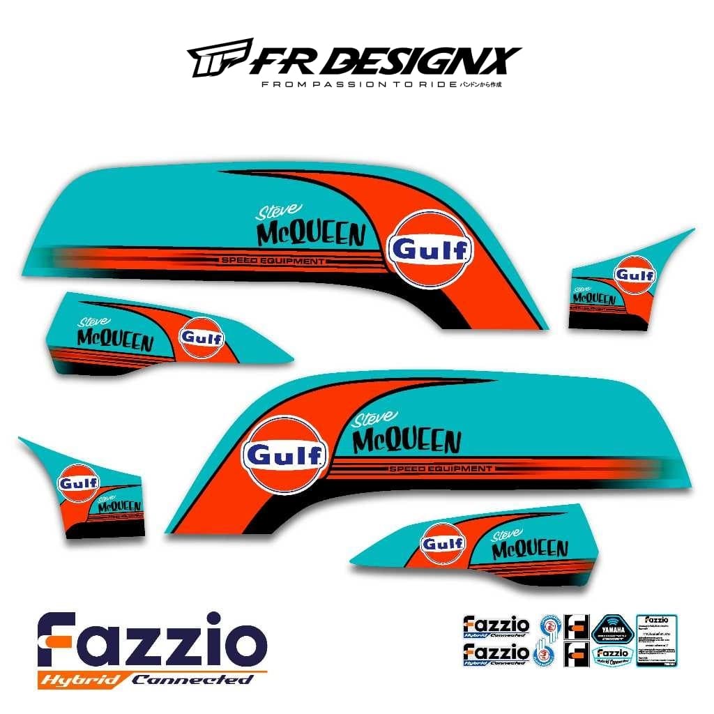แถบสติ๊กเกอร์รูปลอกของ FAZZIO / GULT MOTIF / FR DESIGNX / YAMAHA FAZIO / แถบดัดแปลง