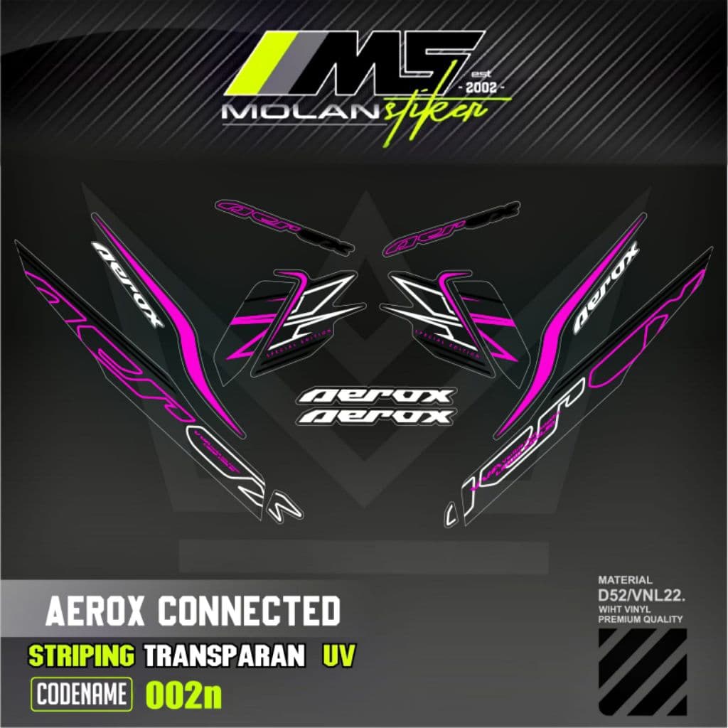 Decal สติกเกอร์ Striping Variation โปร่งใส Uv Aerox 155 เชื่อมต่อ 2020-2024 Cyber City Aerox V2 Aerox Gen 2 Nvx V2 Aerox ใหม่ Cyber City Yamaha Aerox S Vva Abs Decal Aerox โปร่งใส Stricker Lis Aerox โปร่งใส Striping Aerox โปร่งใส