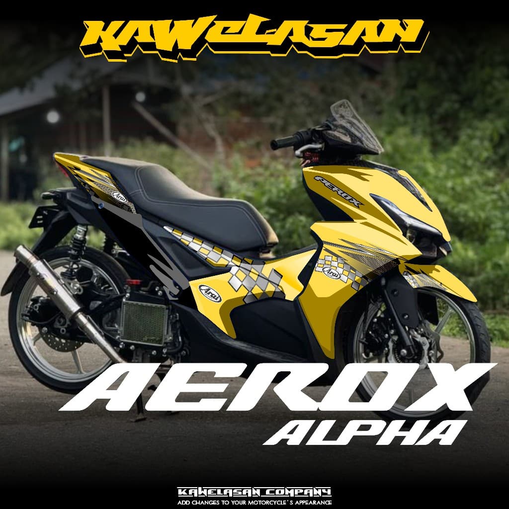 ล่าสุด Yamaha Aerox Alpha Turbo Full Body สติกเกอร์ 2025-2026 Aerox Alpha Turbo Decal สติกเกอร์ลายสไตล์ Aerox Alpha Yamaha KS.04
