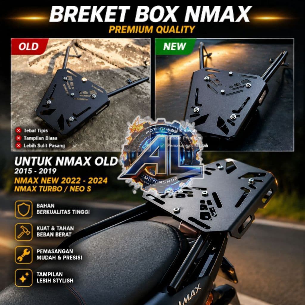 ขายึดกล่อง Yamaha Nmax New 2020 - 2024, Nmax Turbo Neo, Nmax Old 2015 - 2019 dipope Plug&Play
