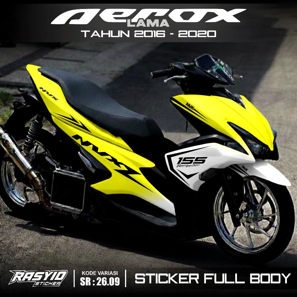 ล่าสุด Full Body สติกเกอร์ Yamaha Aerox Old VVA ปี 2016 2017 2018 2019 2020 เก่า Aerox สติกเกอร์ Full Body Simple สไตล์ Motif Aerox เก่ากราฟิกสไตล์ Aerox เวียดนามสไตล์ SR 26.09