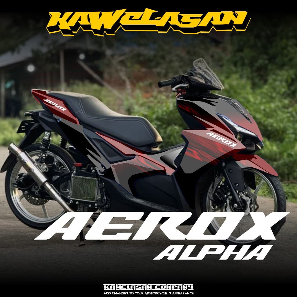ล่าสุด Yamaha Aerox Alpha Turbo Full Body สติกเกอร์ 2025-2026 Aerox Alpha Turbo Decal สติกเกอร์กราฟิกไล่โทนสี Aerox Alpha Yamaha KS.10
