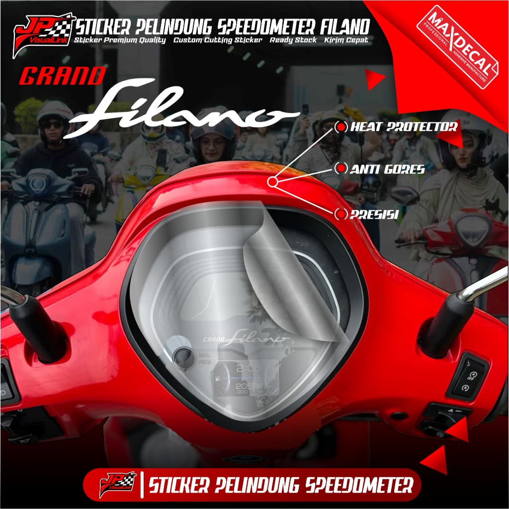 สติ๊กเกอร์เรือนไมล์ Yamaha Grand Filano | Maxdecal VPF Premium Cutting Sticker Anti-Scratch Protector
