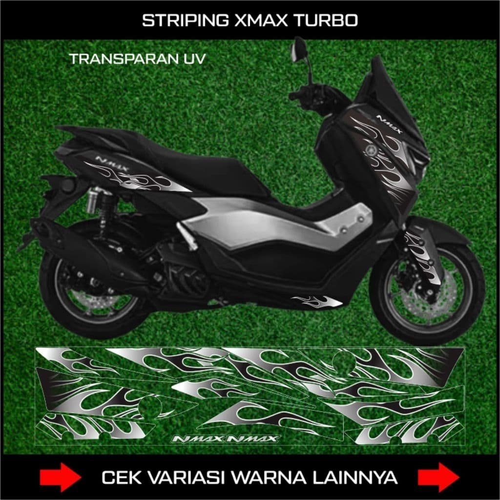 UV Striping สําหรับ Yamaha Nmax Turbo, Nmax Neo, Neo S / Transparent Sticker สําหรับ Nmax 155 Turbo Motorcycle with Fire Motif