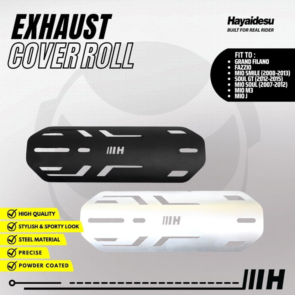 ผ้าคลุมท่อไอเสีย/ท่อไอเสีย Hayidesu (ROLL) Mio Smile, Mio S, Mio M3, Mio J, Soul GT, X Ride, Fazzio, Filano, Motorcycle Exhaust Protector Shield