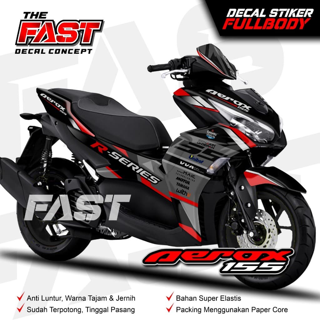 Decal สติกเกอร์ Fullbody Variation YAMAHA Aerox New155 VVA Racing Motif - Decal สติกเกอร์ Aerox ใหม่ Decal สติกเกอร์มอเตอร์ Aerox ใหม่ Livery Racing ดู Variation อุปกรณ์เสริม Full Body ใหม่ Racing