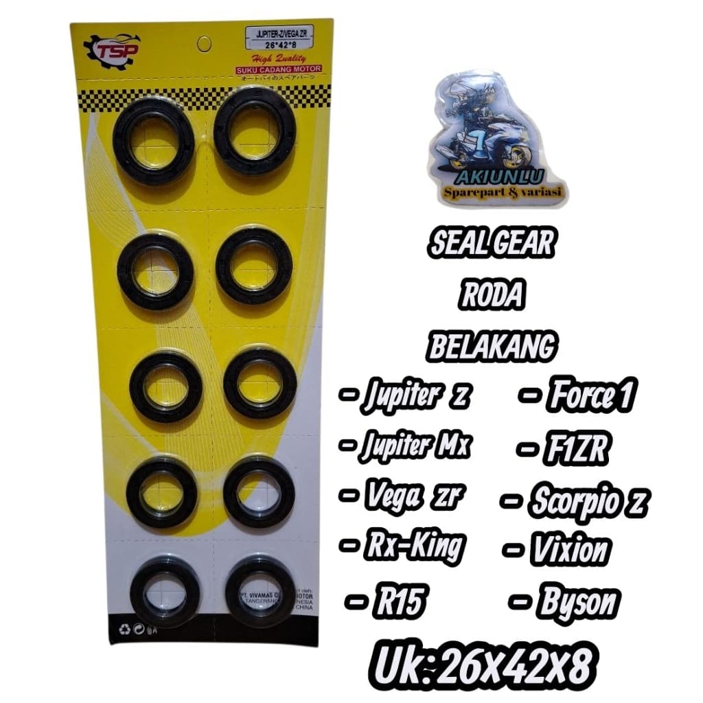 [ PACKAGE CONTENTS 10 ] ซีลล้อหลัง YAMAHA RX-KING/JUPITER/VEGA/FORCE1/VIXION/BYSON/R15/SCORPIO/JUPITER MX 26X42X8