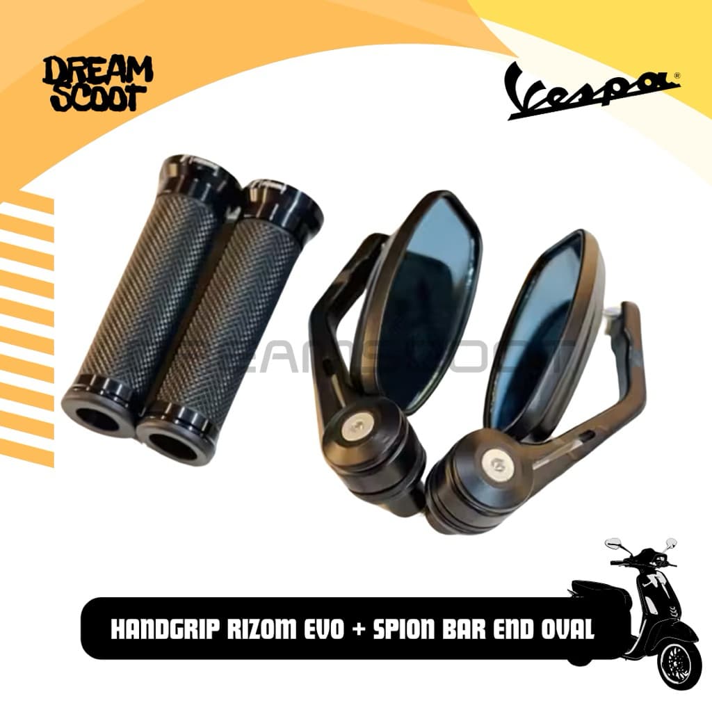 Rizoma evo handle package Rizoma กระจกปลายแฮนด์วงรี Vespa Matic Vespa sprint Vespa Primavera Vespa s Vespa LX Vespa ปลอกแฮนด์ Vespa