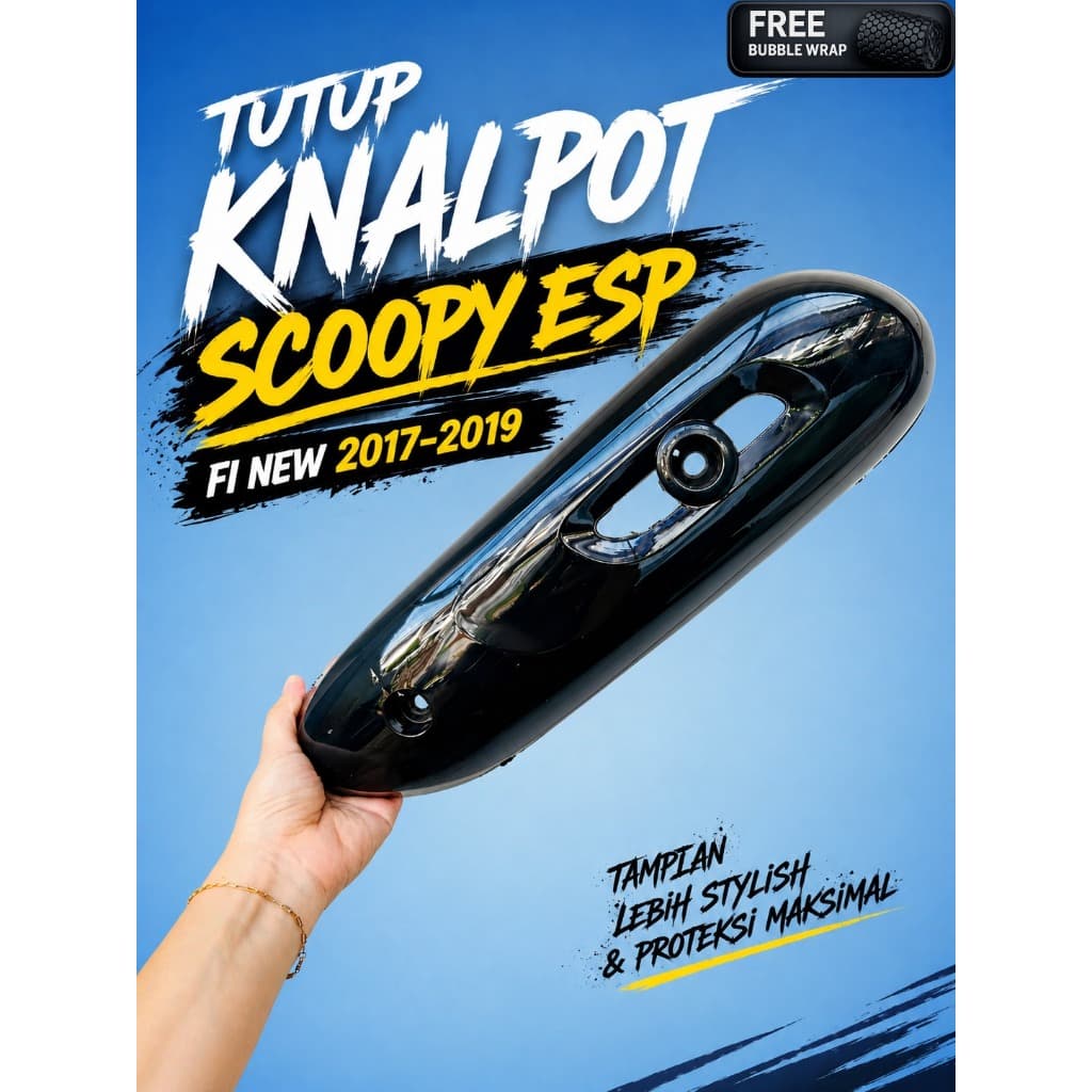 Scoopy Fi Esp ฝาครอบท่อไอเสีย Scoopy Esp ฝาครอบท่อไอเสีย Scoopy Fi โล่ท่อไอเสียใหม่ 2017 2018 2019 Honda