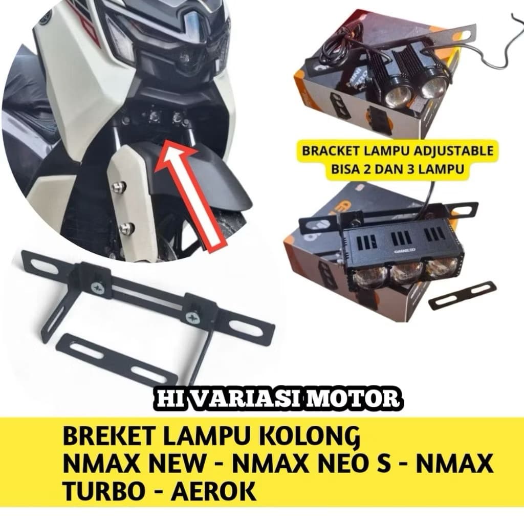 ขายึดไฟยิงเลเซอร์ภายใต้ Nmax New - Nmax Neo S - Nmax Turbo - Aerox ปรับได้