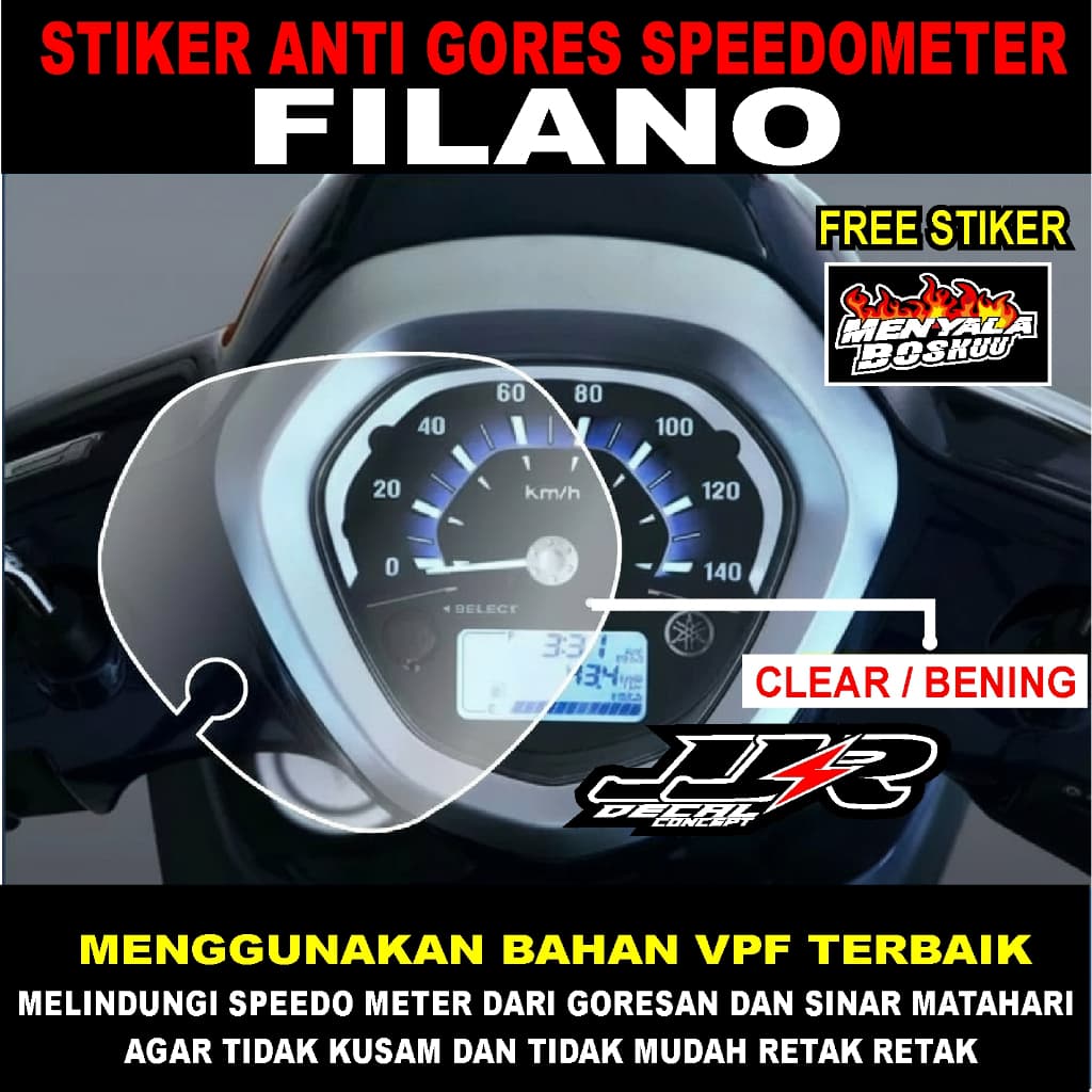 VPF YAMAHA GRAND FILANO SPEEDOMETER สติ๊กเกอร์ป้องกันกระจก / GRAND FILANO SPEEDOMETER ANTI-SCRATCH