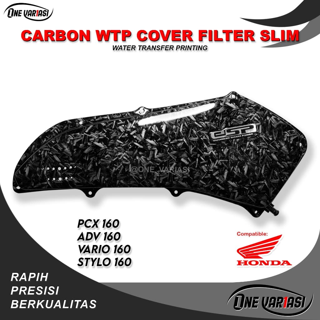 SLIM COVER SLIM FILTER ฝาครอบ PCX 160 ADV 160 VARIO 160 STYLO 160 คาร์บอน FORGED / SLIM GEPREK ฝาครอบกล่อง PCX 160 ADV 160 VARIO 160 STYLO 160 คาร์บอน FORGED