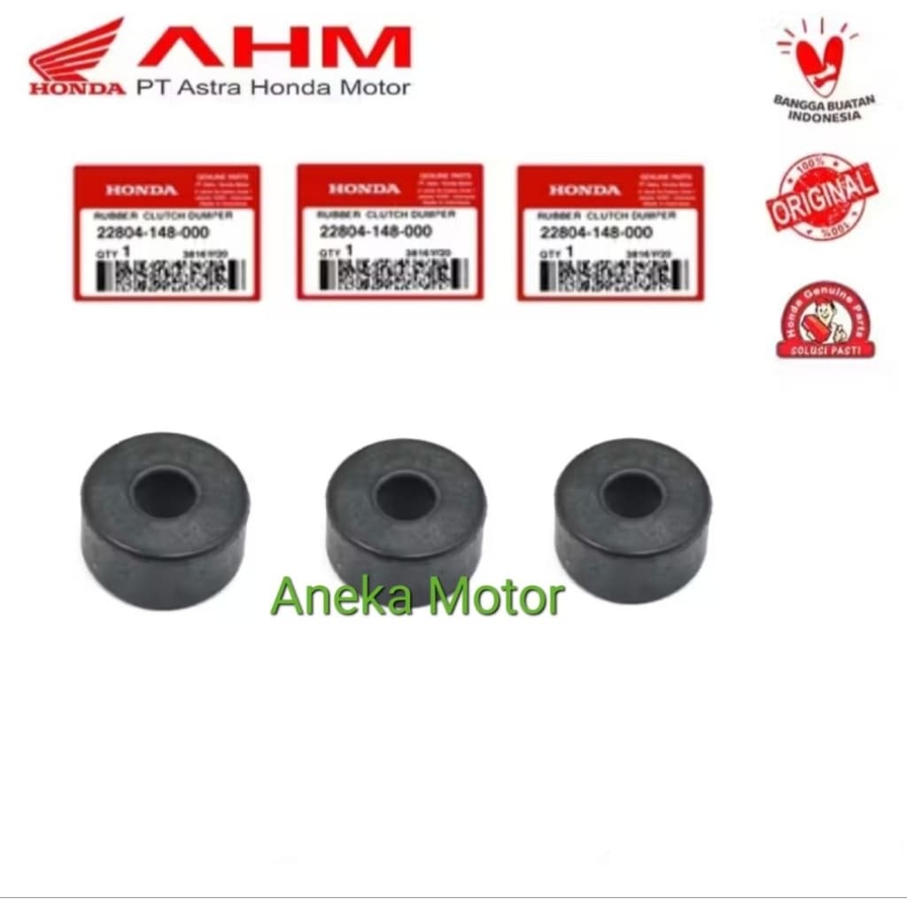 22804 148 000 AHM คลัทช์ซับยาง Honda ADV 150 160 Beat คาร์บูเรเตอร์ Fi POP Sporty Street Deluxe Genio Scoopy คาร์บูเรเตอร์ Fi eSP Spacy คาร์บูเรเตอร์ Fi Vario 110 125 Fi 125 150 160 eSP PCX 125 150 CBU PCX 160 ต้นฉบับ ฮอนด้า