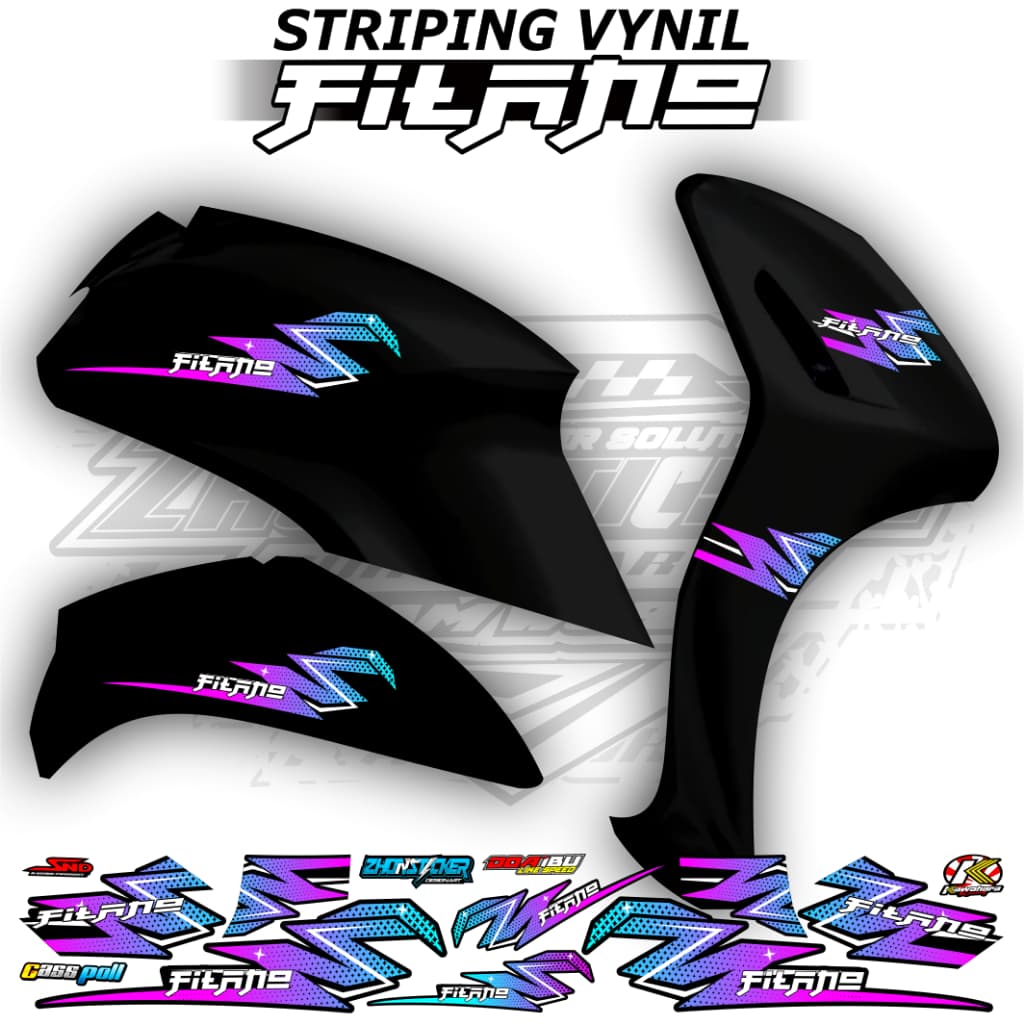 Yamaha Grand Filano Variation Striping Sticker Lis Polet Body Design ล่าสุด Simple Elegant