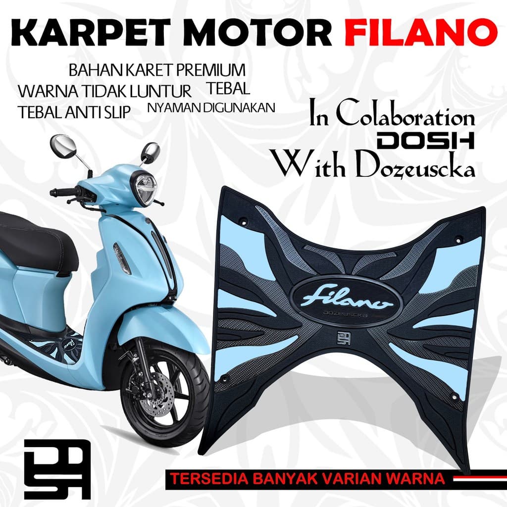 Dozeuscka Yamaha Grand Filano Hybrid เชื่อมต่อ Lux Neo พรมรถจักรยานยนต์พรีเมี่ยมยางหนา Anti-Slip Precision PNP