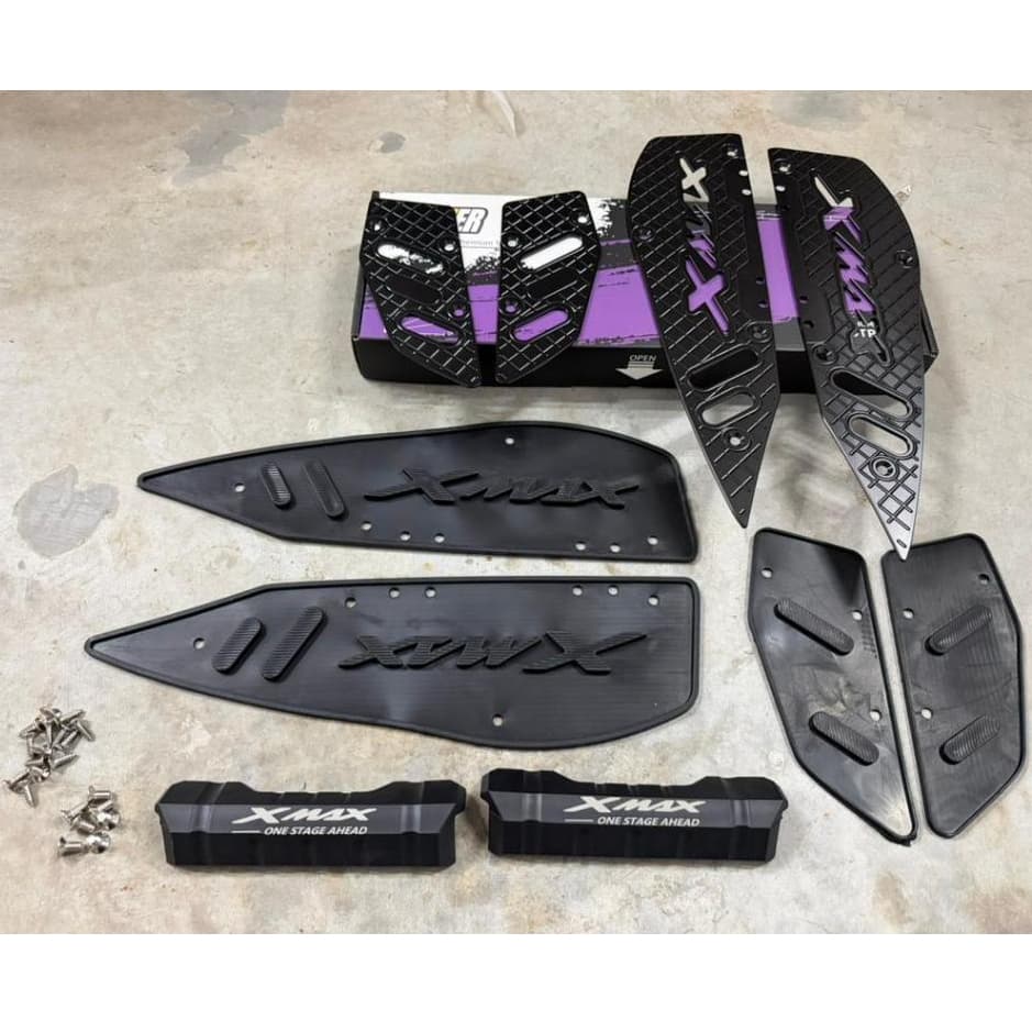Yamaha Xmax250 Xmax อลูมิเนียมเท้าเหยียบยางเท้า Pad พรม CNC Xmax XMAX 250 Karpet ชั้น Step
