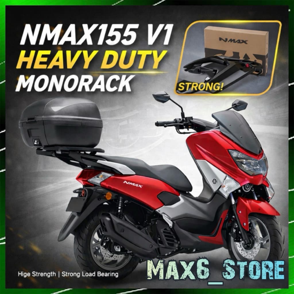 YAMAHA NMAX155 V1 กล่องโลหะผสม CARRIER NMAX V1 MONTRACK RACK กล่อง NMAX TOP BOX RACK NMAX155 OLD HEAVY DUTY TOP RACK อลูมิเนียม