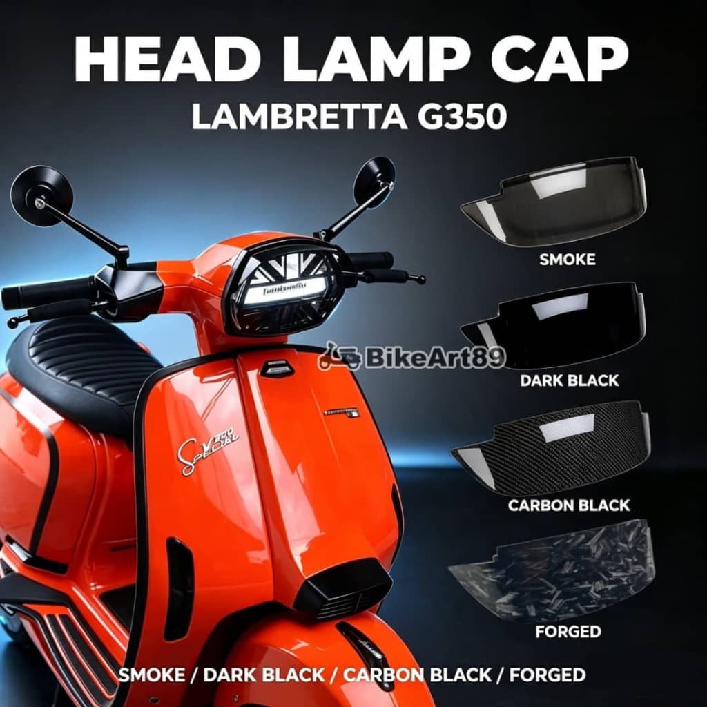 หัวโคมไฟหมวก Lambretta G350 ไฟหน้าVisor Coverป้องกันCollมอเตอร์อุปกรณ์เสริม