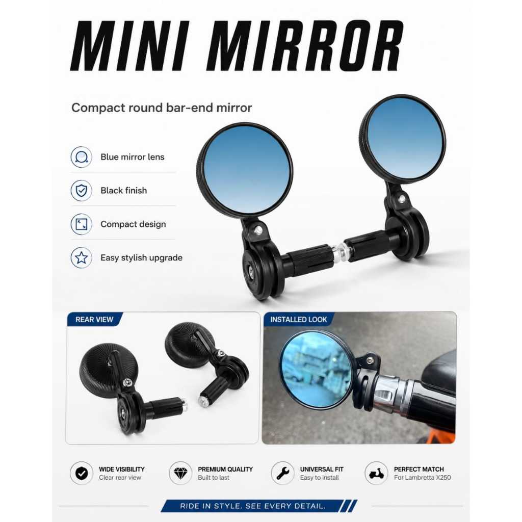 Handle Balancer Mini กระจกมองข้าง Tepi กระจก End Bar สกู๊ตเตอร์ Nmax Vario NVX Avantiz Cafe Racer LAMBRETTA G350 X250 VESPA