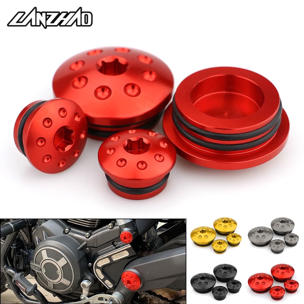 Motorcycle Fairing Screws CNC Aluminum Frame Hole Cap Cover 4pcs/set for Ducati Scrambler 400 800 1100 2013-2020