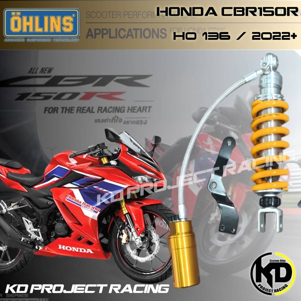 ส่งฟรี🚩โช๊คหลัง OHLINS HO136  (299mm)และ HO711 (260mm) Honda CBR150R /2015 -2026