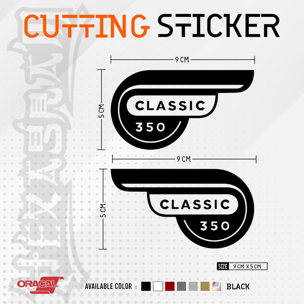 สติ๊กเกอร์ตัด Classic 350 Royal Enfield Logo คู่ | สติ๊กเกอร์ตัดโลโก้ Royal Enfield คลาสสิค 350