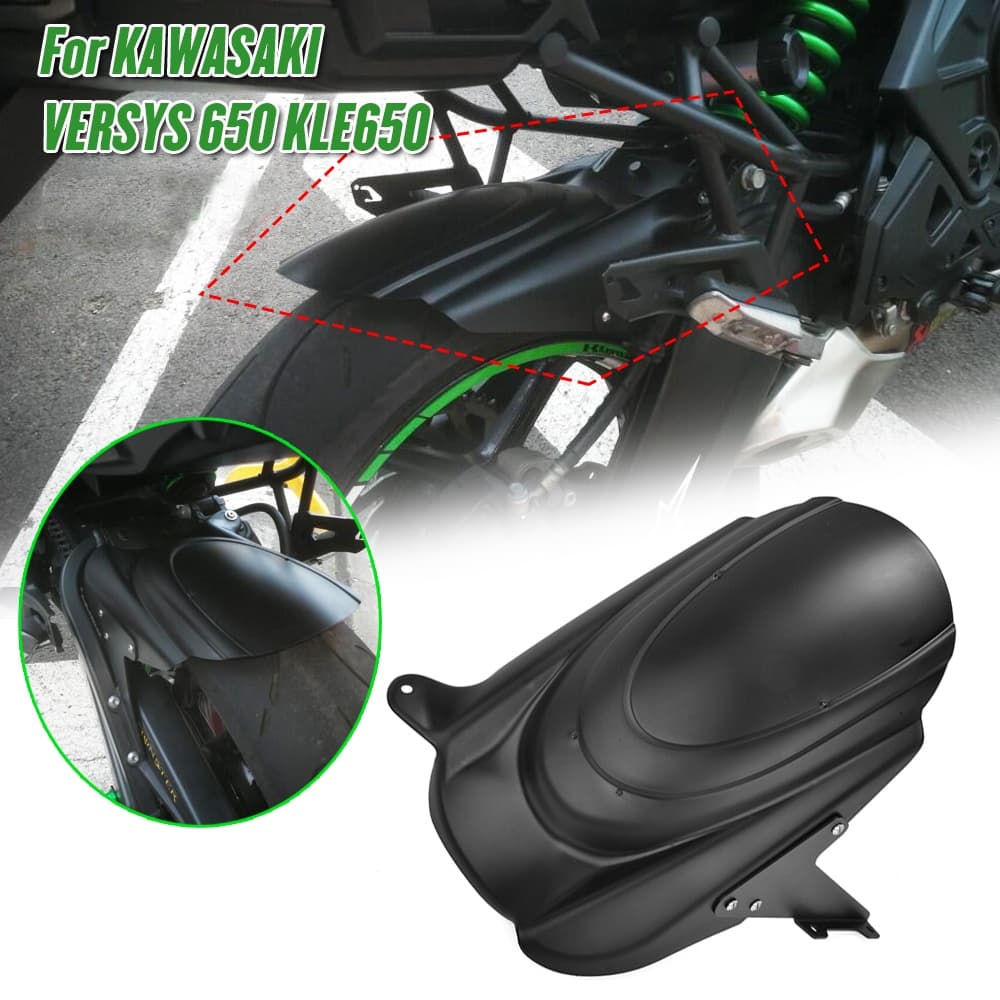LJJKOALL สําหรับ KAWASAKI VERSYS650 KLE650 VERSYS 650 2015-2025 ด้านหลังยาง Hugger Fender Mudguard Splash Guard KLE 650 อุปกรณ์เสริมรถจักรยานยนต์