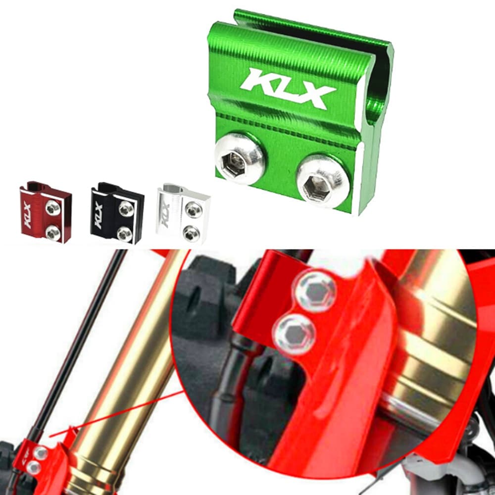 Klx โลโก้สายเบรคหน้าท่อ Clamp สําหรับ KAWASAKI KLX125 D-TRACKER125 KLX150BF KLX140 KLX140L KLX140G KLX150L