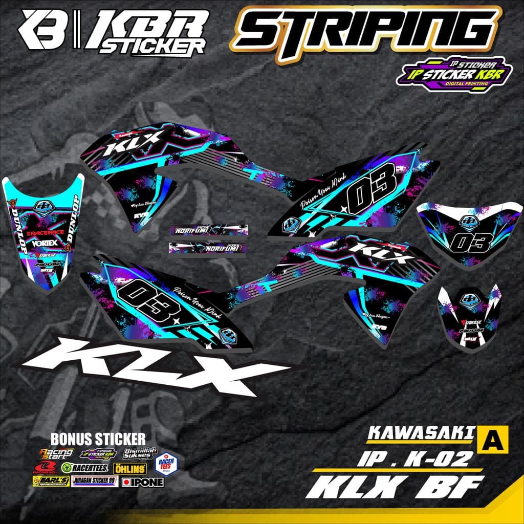 KAWASAKI Striping Klx Bf 150 Extreme KLX G Original - สติ๊กเกอร์มอเตอร์ไซค์คาวาซากิ Variation Klx Bf Klx Extreme 150