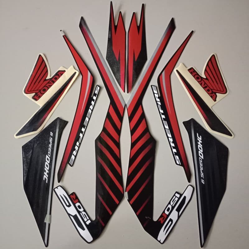 MERAH สติกเกอร์ Striping liss body honda cb 150r cb150r cb150 r streetfire 2021 2022 2023 สีดําสีแดง